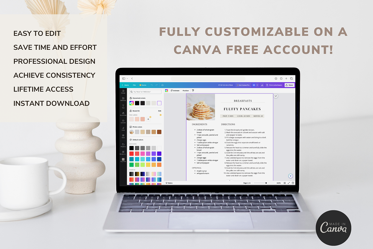 Recipe Template Bundle Canva, a Card Template by OrganizationOasisRo (Photo 7 of 10)