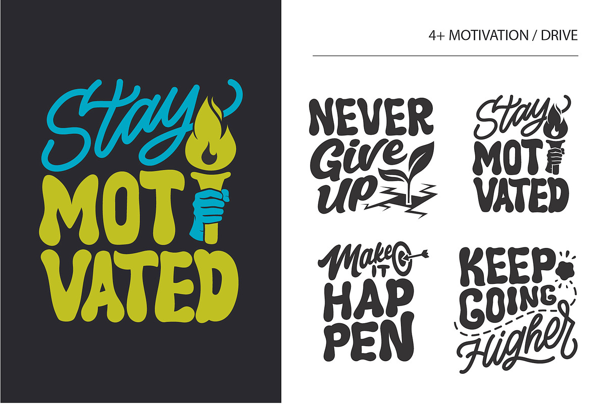Handwritten Motivational Quote Set, an Object Graphic by Lettering_Logo (Photo 10 of 16)