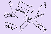 Pencil Drawn Zodiac Sign Icons, a Decorative Illustration by Scribble Society (Thumbnail 3 of 4)