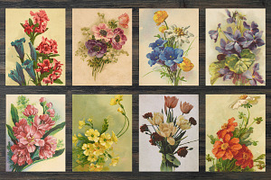 Floral Bookpages, Junk Journal Kit