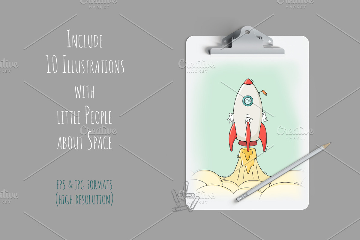 Space objects with little People, a Person Illustration by Sapunkele (Photo 4 of 4)