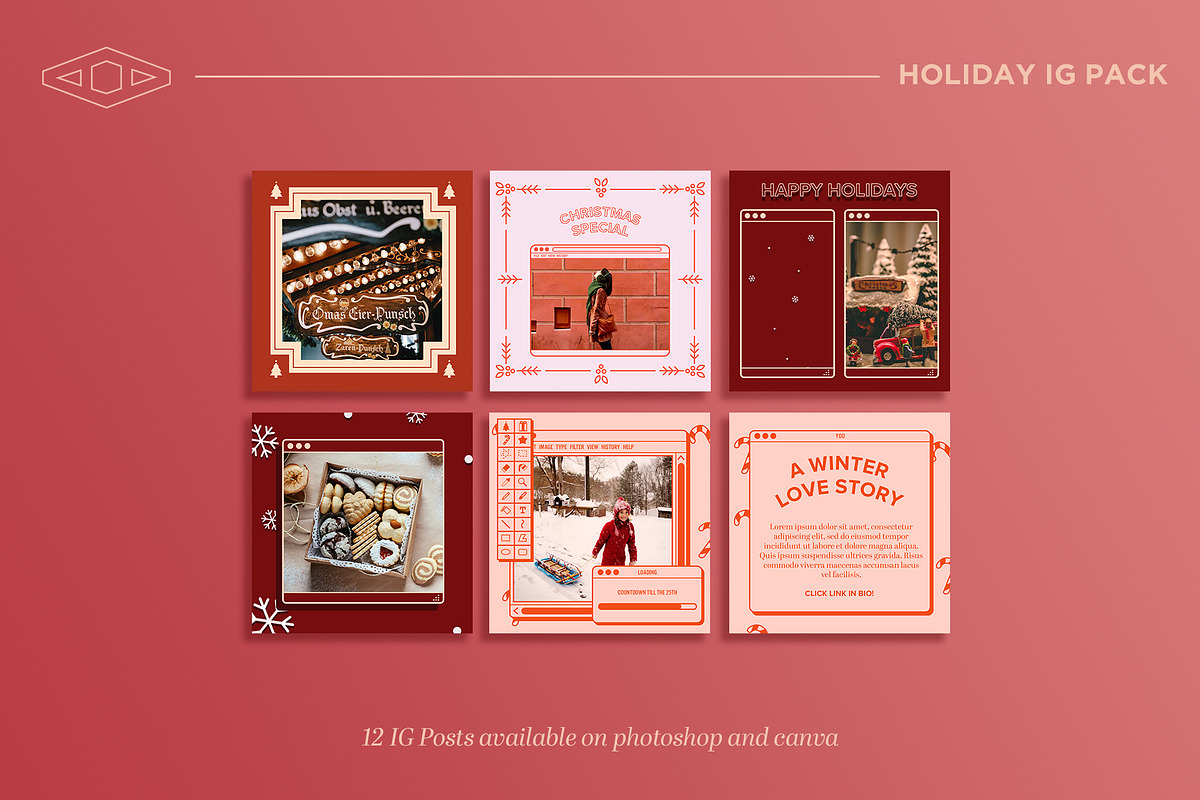 Holiday IG Kit in PSD & CANVA, a Social Media Template by Tangerine Nation (Photo 9 of 9)