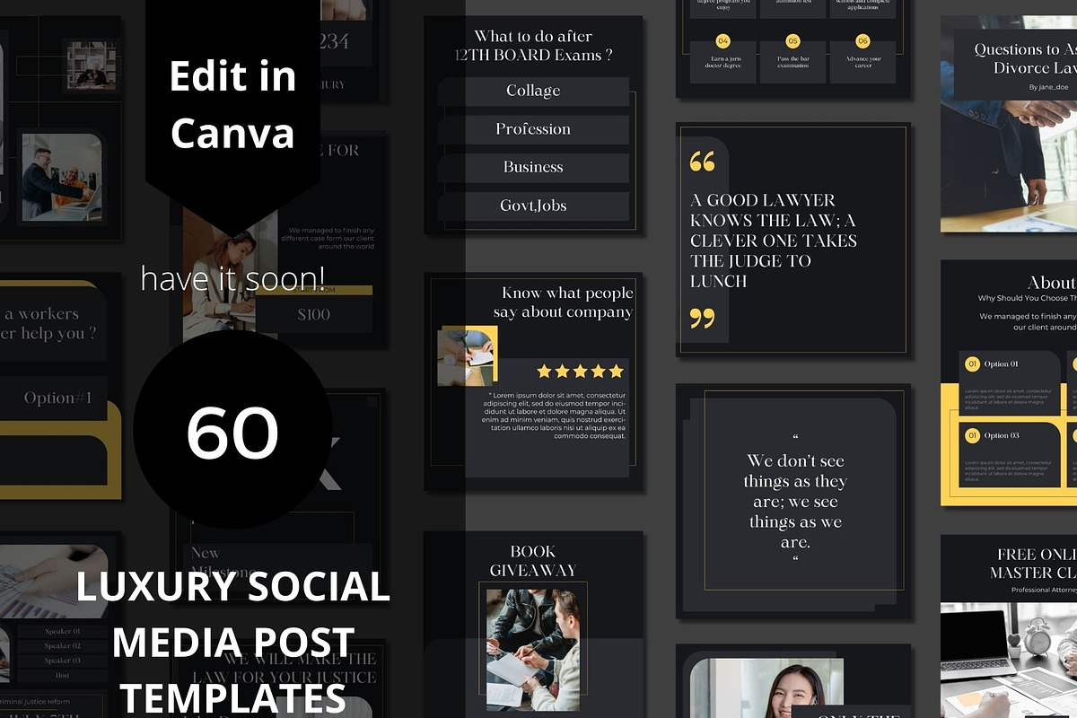 Luxury Social Media Post Templates, a Social Media Template by BoontenStudio (Photo 1 of 7)