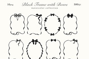 Black Bows Ribbon Watercolor Clipart, a Decorative Illustration by Ooh Lily (Thumbnail 2 of 11)