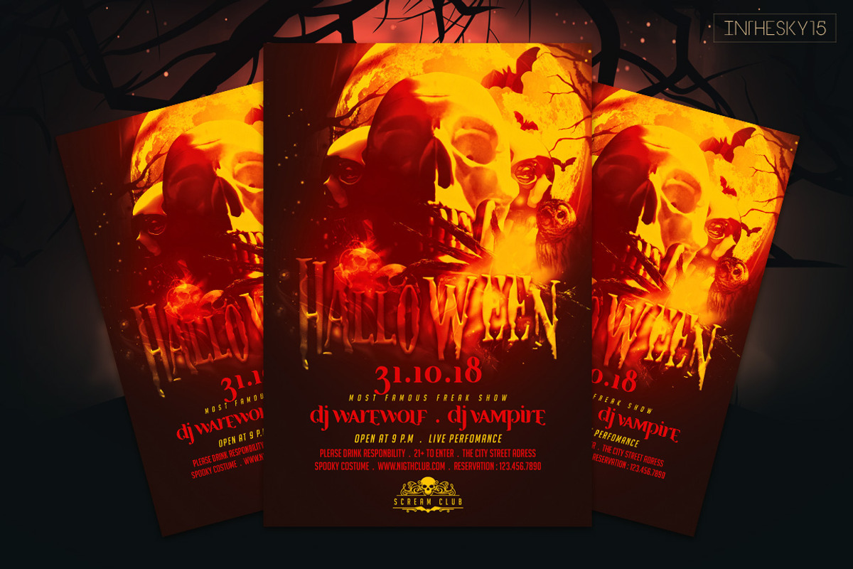 Halloween Flyer Template, a Flyer Template by InTheSky15 (Photo 5 of 5)