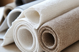 Rolls of linen fabric in various, a Photo by Dvoevnore photos
