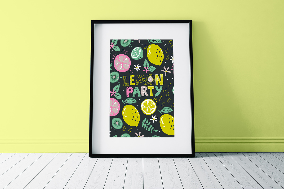 Citrus patterns set and cliparts, a Pattern Graphic by narinadraban (Photo 2 of 6)