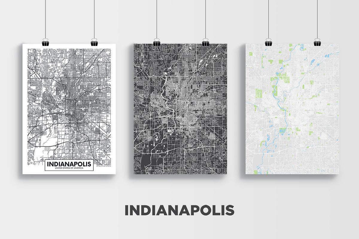 5 maps of USA cities set 4, an Illustration by MaximGertsen (Photo 3 of 9)