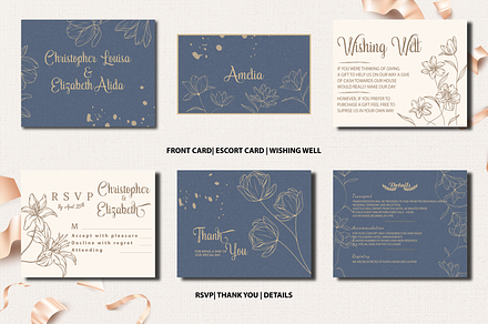Luxury wedding templates with pastel