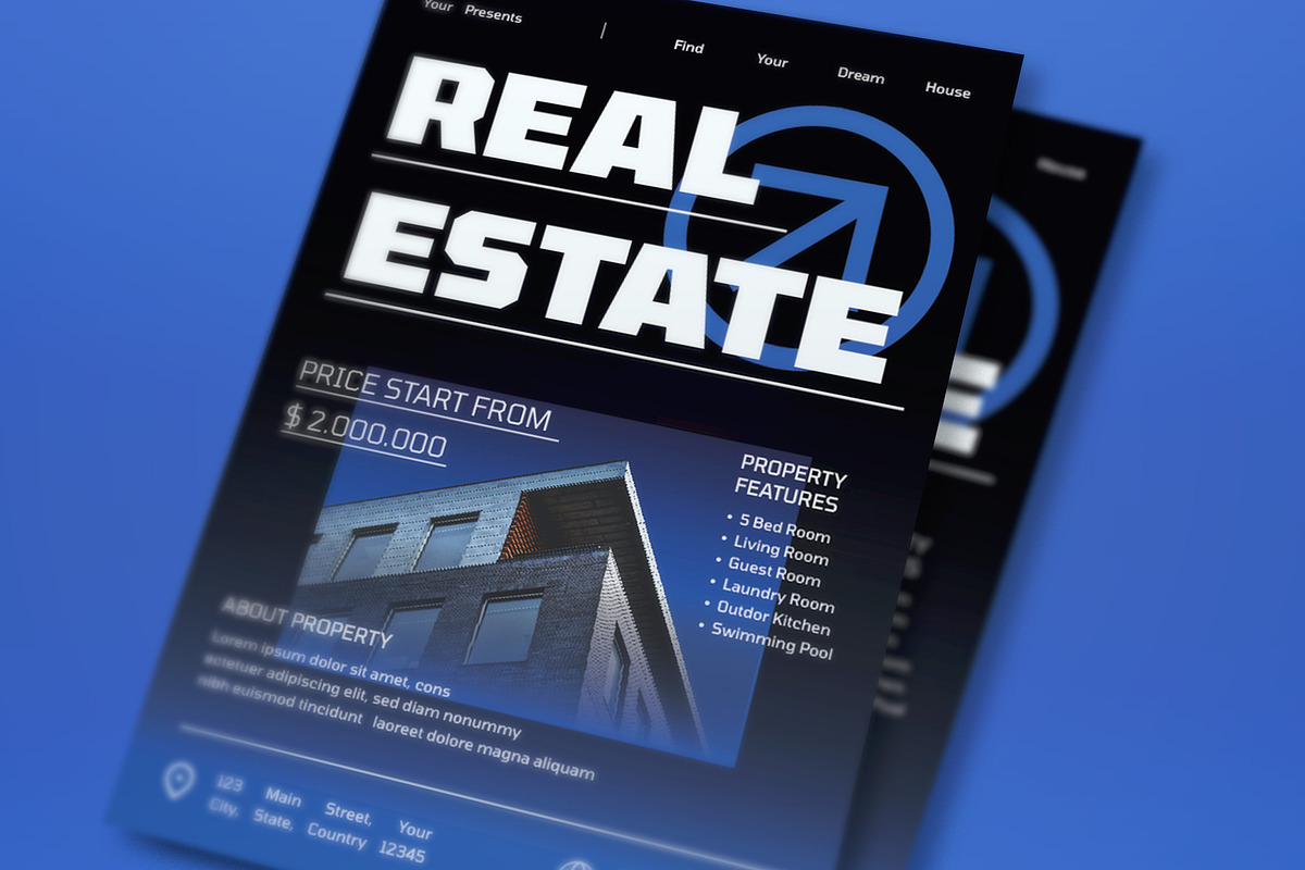 Black Modern Real Estate Flyer Set, a Flyer Template by graphicook (Photo 2 of 3)