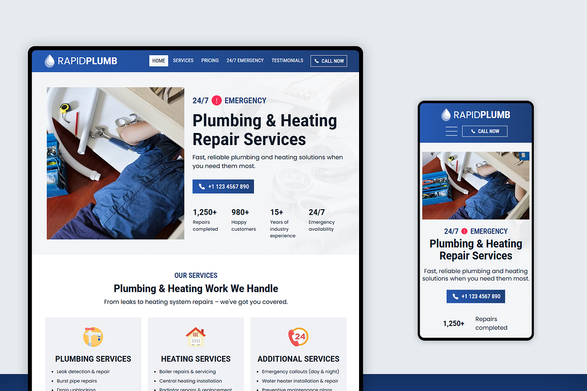 Plumbing Service Wix Studio Website preview 8