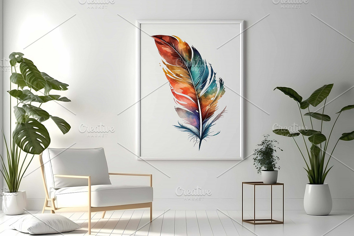 Watercolor Bright Feathers Clipart, an Object Illustration by ARTify Illustrations (Photo 8 of 8)