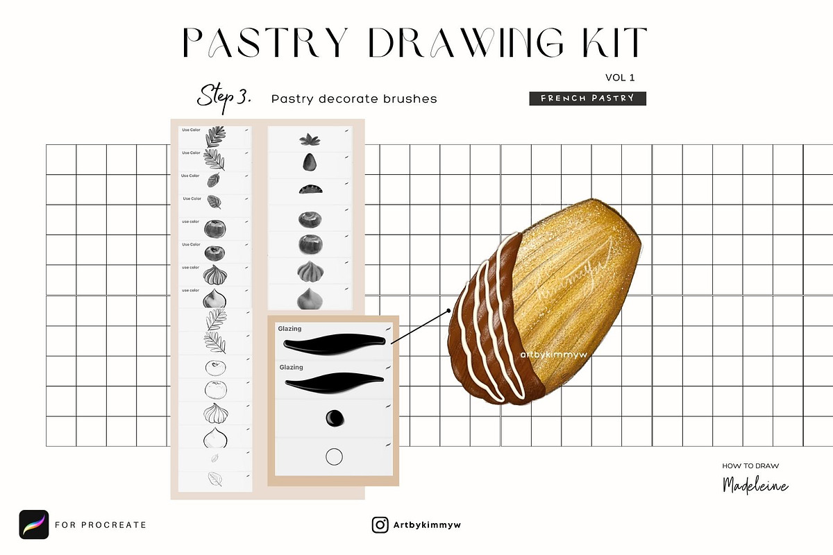 Procreate French Pastry Brush Pack, a Brush Add-On by Artbykimmyw (Photo 5 of 9)
