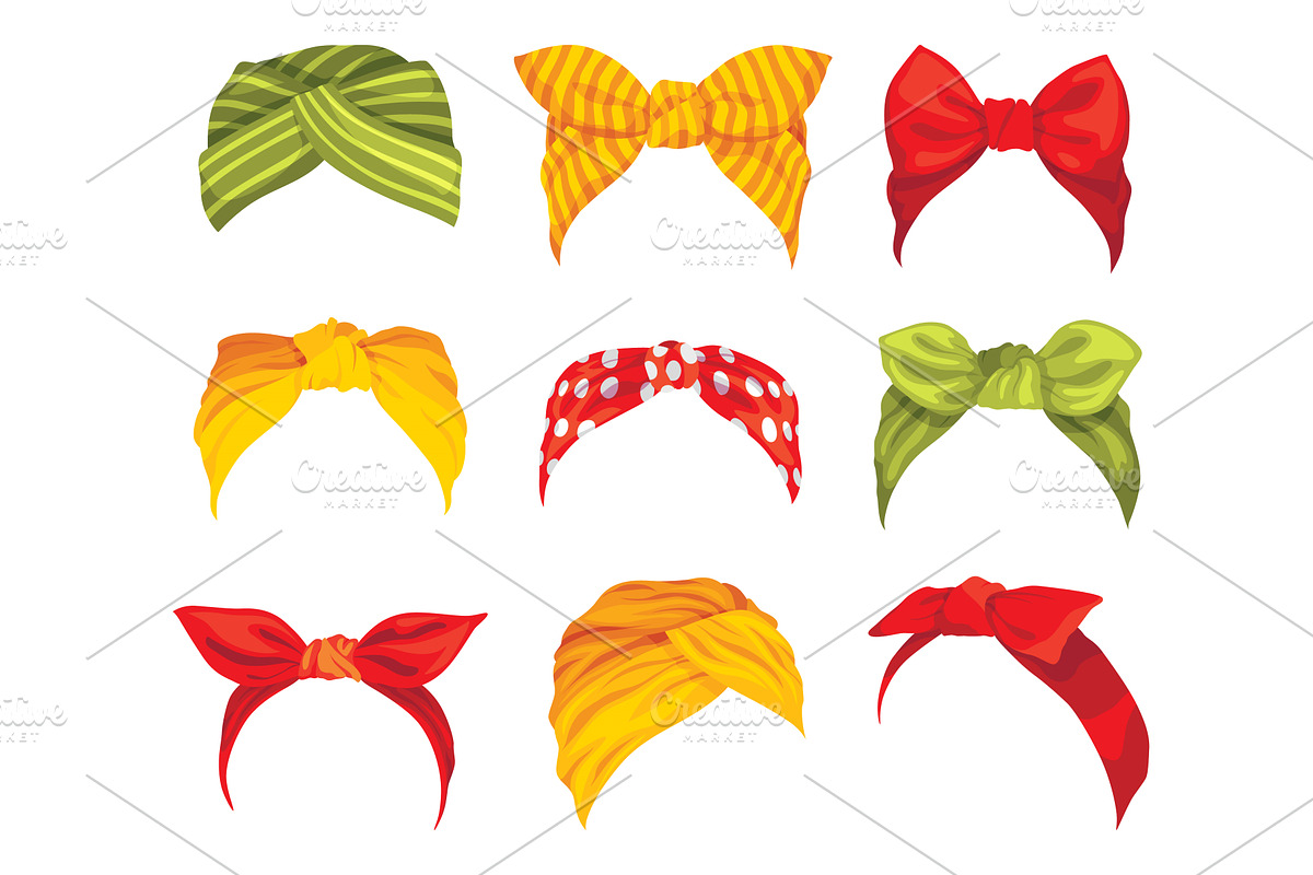Retro headbands. Cartoon women, an Object Illustration by the8monkey