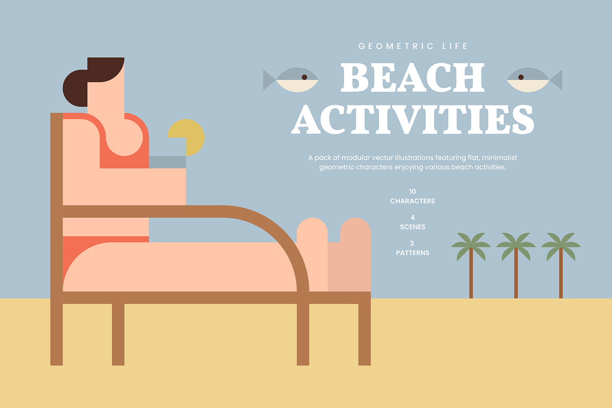 Geometric Life - Beach Activities, a Person Illustration by Léo Alexandre (Photo 1 of 16)