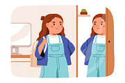 Daily routine of school girl kid set, a Person Illustration by Good Studio (Thumbnail 6 of 13)