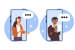 Mobile support service. Male or, a Technology Illustration by Vectorbuum