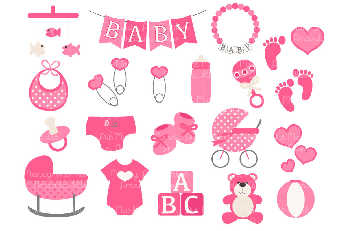 Hot Pink Baby Clipart, an Illustration by Amanda Ilkov (Photo 2 of 2)