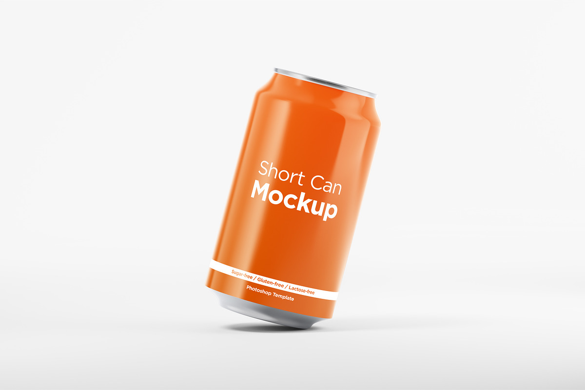 6 Short Aluminum Cans Mockup Pack, a Cups & Container Mockup by DreamVisuals (Photo 6 of 7)