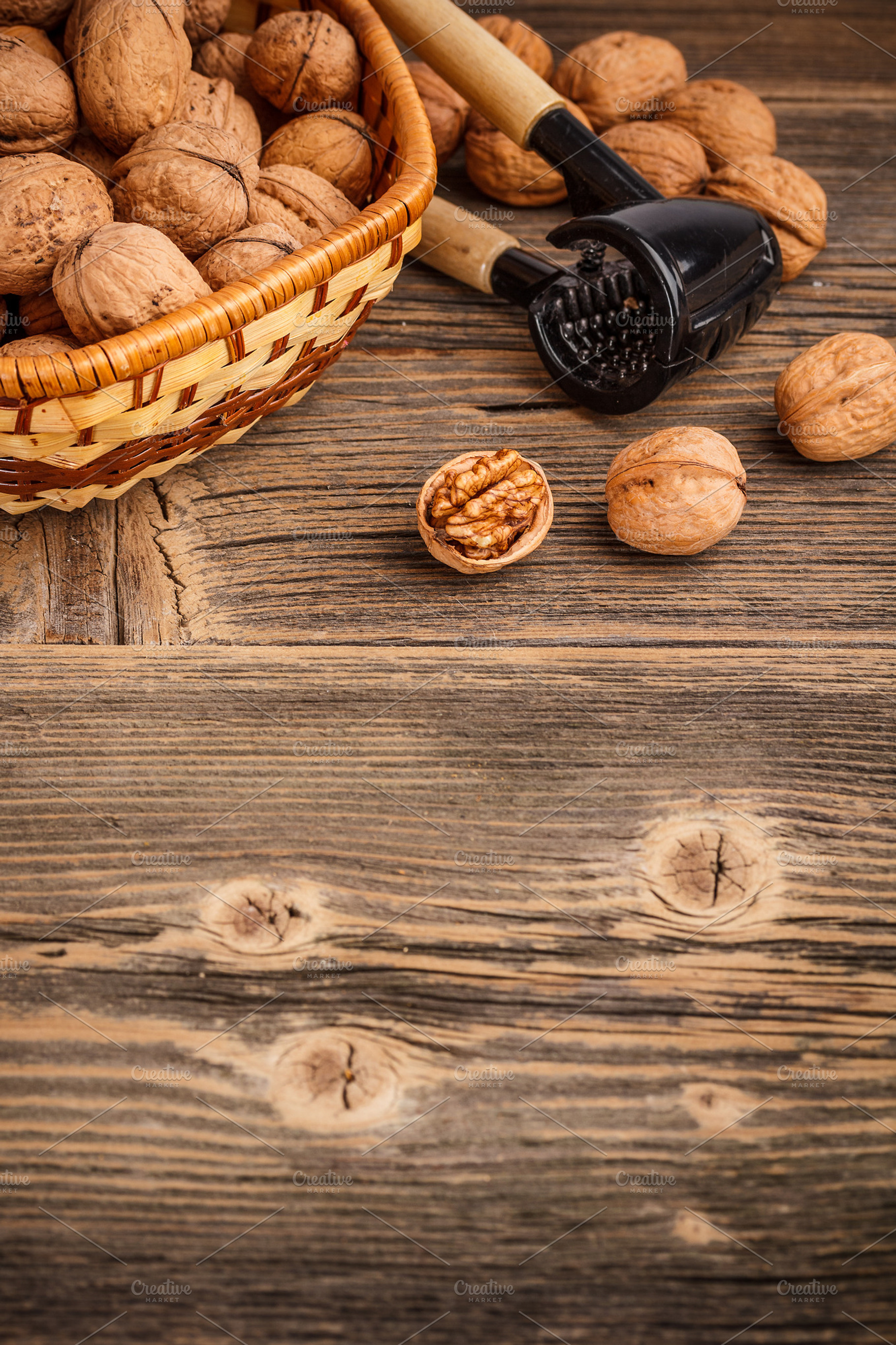 Walnuts Stock Photo Containing Background And Basket