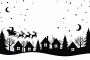 Xmas Reindeer Scene Silhouettes, an Illustration by musafir_fashion (Thumbnail 14 of 21)
