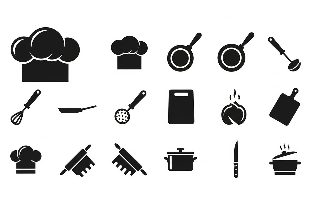 Kitchen Cooking Icon Vector Bundle, an Illustration by jahid234 (Photo 36 of 51)