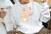 New Year Cat Clipart, Party Graphics, an Illustration by Sublimation Artist (Thumbnail 4 of 6)