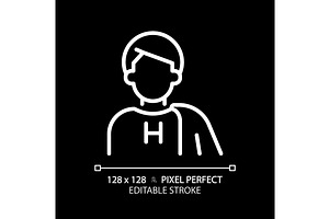 Hero pixel perfect white linear icon, an Icon by IMG Visuals