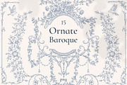 Ornate baroque Clip art, a Decorative Illustration by Ekaproeka (Thumbnail 1 of 6)