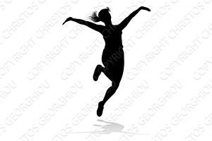 Happy Woman Jumping For Joy, a Person Illustration by Christos Georghiou