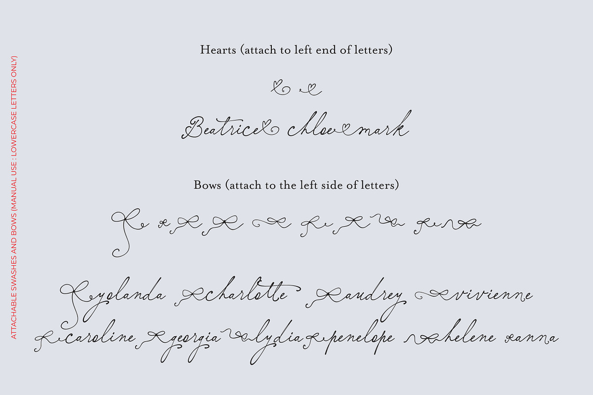 Elisabeth Darlington with Bows, a Script Font by PeachCreme (Photo 14 of 22)