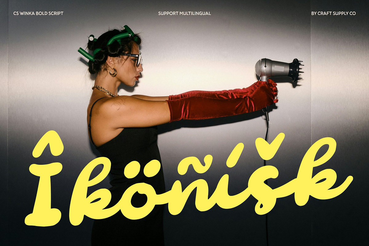 CS Winka – Retro Bold Script Font, a Script Font by Craft Supply Co. (Photo 7 of 8)