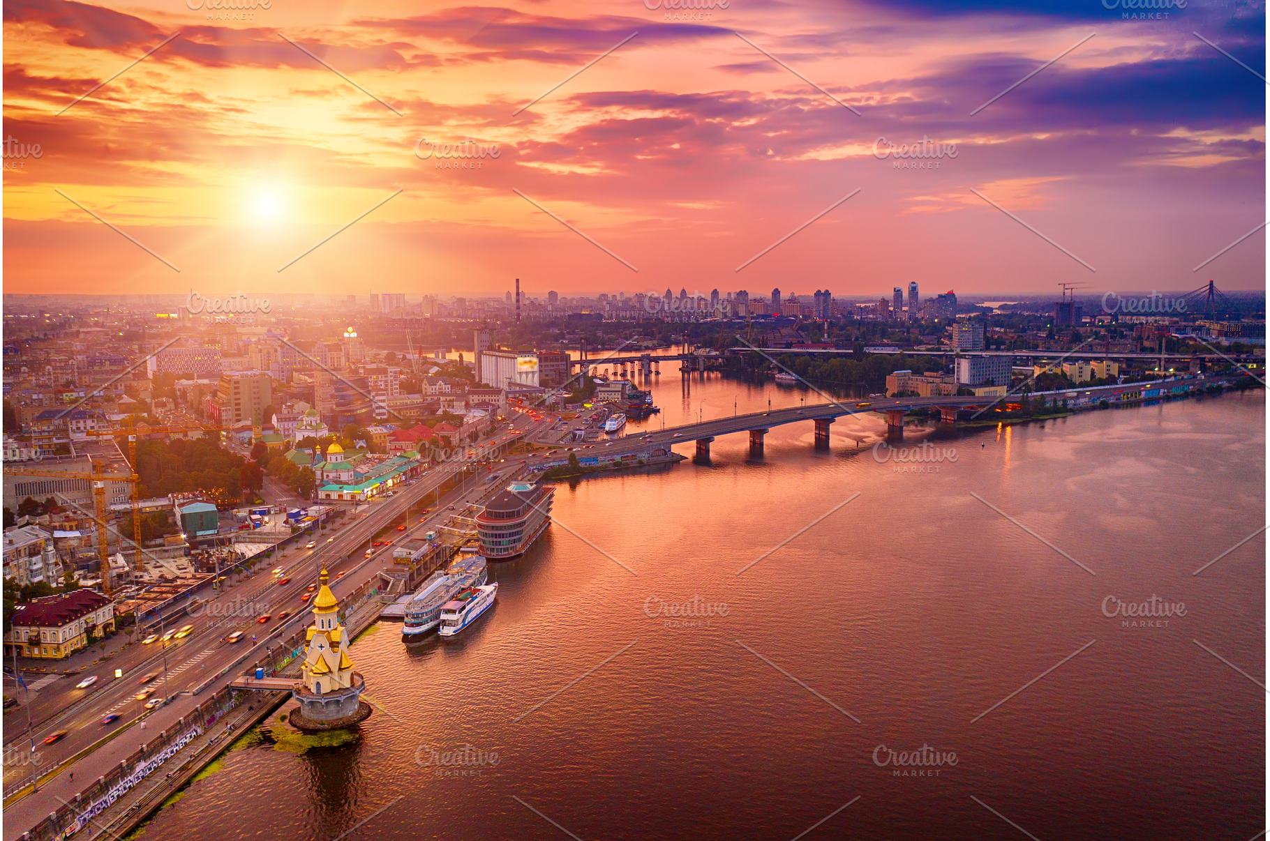 Sunset over Dnipro, a Nature Photo by Nature and travel