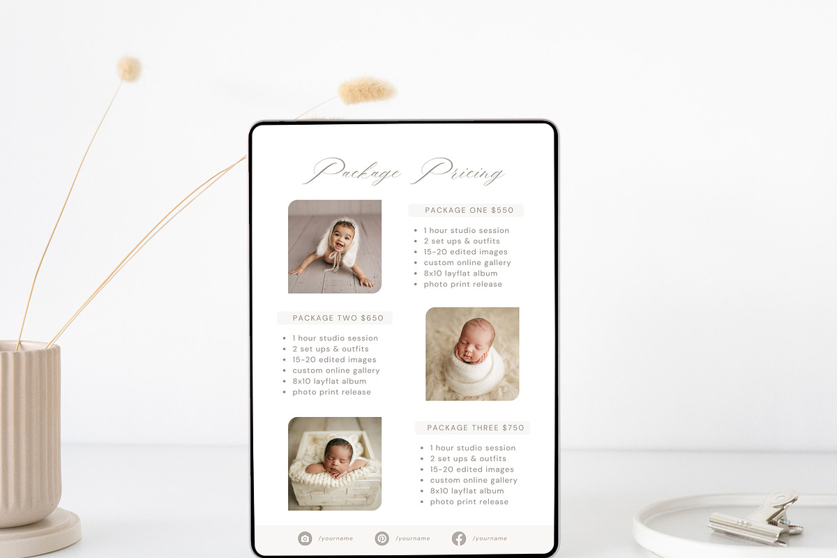 Newborn Photography Price List Canva, a Templates & Theme by Sweet Little Muse (Photo 3 of 5)