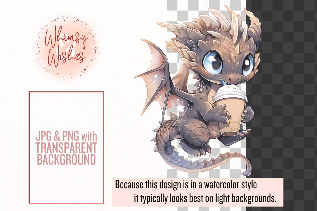 Dragons and Coffee Clip Art, a Food Illustration by Whimsy & Wishes (Photo 6 of 9)