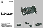 Landscape DL Flyer Mockup, a Print Template by Graphiculon (Thumbnail 1 of 13)