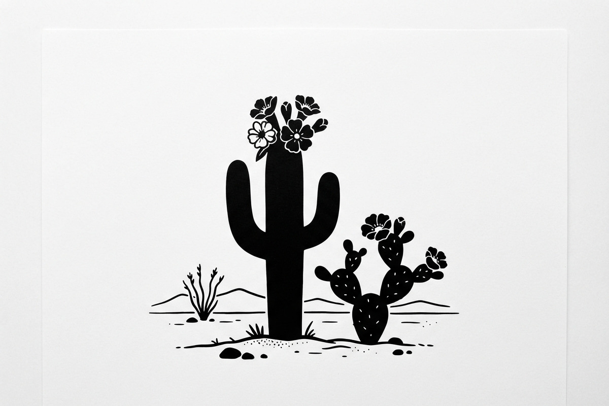 60 Desert Cactus Floral Silhouette, a Seasonal Illustration by Amazin_art (Photo 4 of 24)
