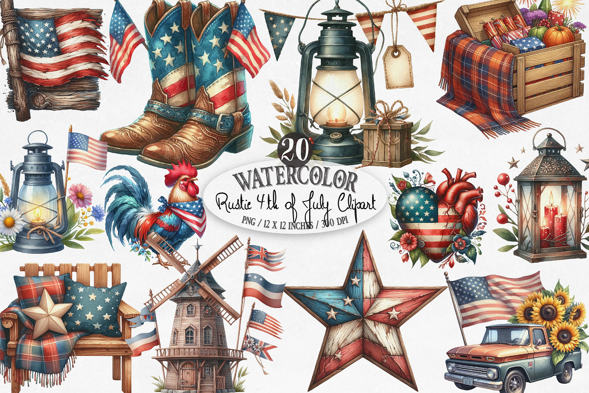 Rustic 4th of July Sublimation, an Illustration by Designking (Photo 1 of 4)
