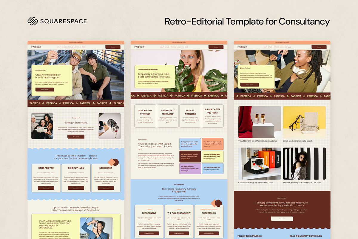 Squarespace Template: Fabrica, a Squarespace Template by Applet Studio (Photo 2 of 6)