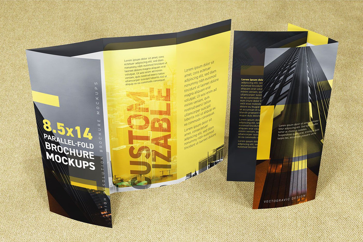 8.514 Parallel-fold Brochure Mockup, a Books & Magazine Mockup by Vectogravic Design (Photo 2 of 7)