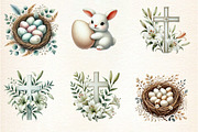 Watercolor Neutral White Easter, a Seasonal Illustration by DreamArtGraphic (Thumbnail 2 of 3)