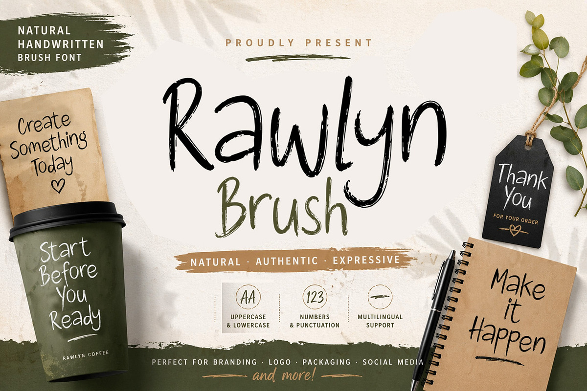 Rawlyn Brush Natural Handwritten, a Handwritten Font by Art StoreID (Photo 1 of 9)