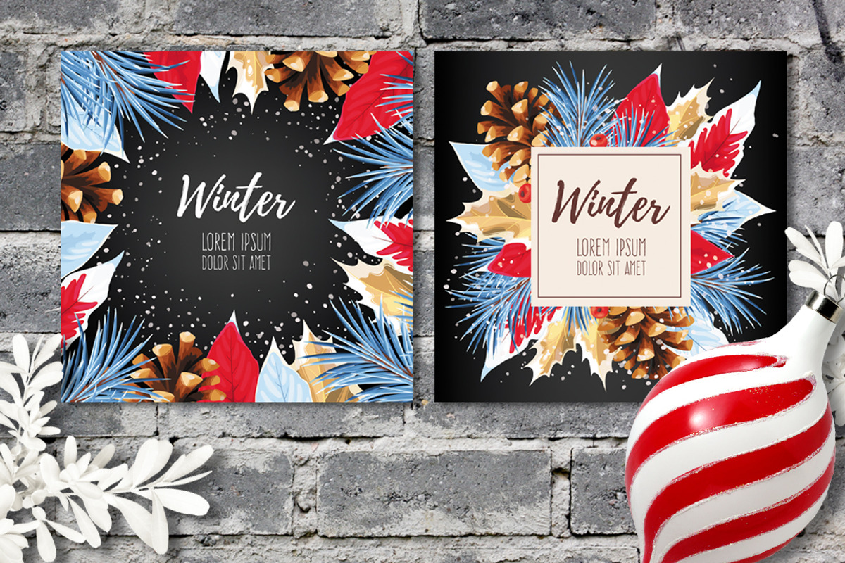 Winter Cards 2, a Card Template by GreyLilac