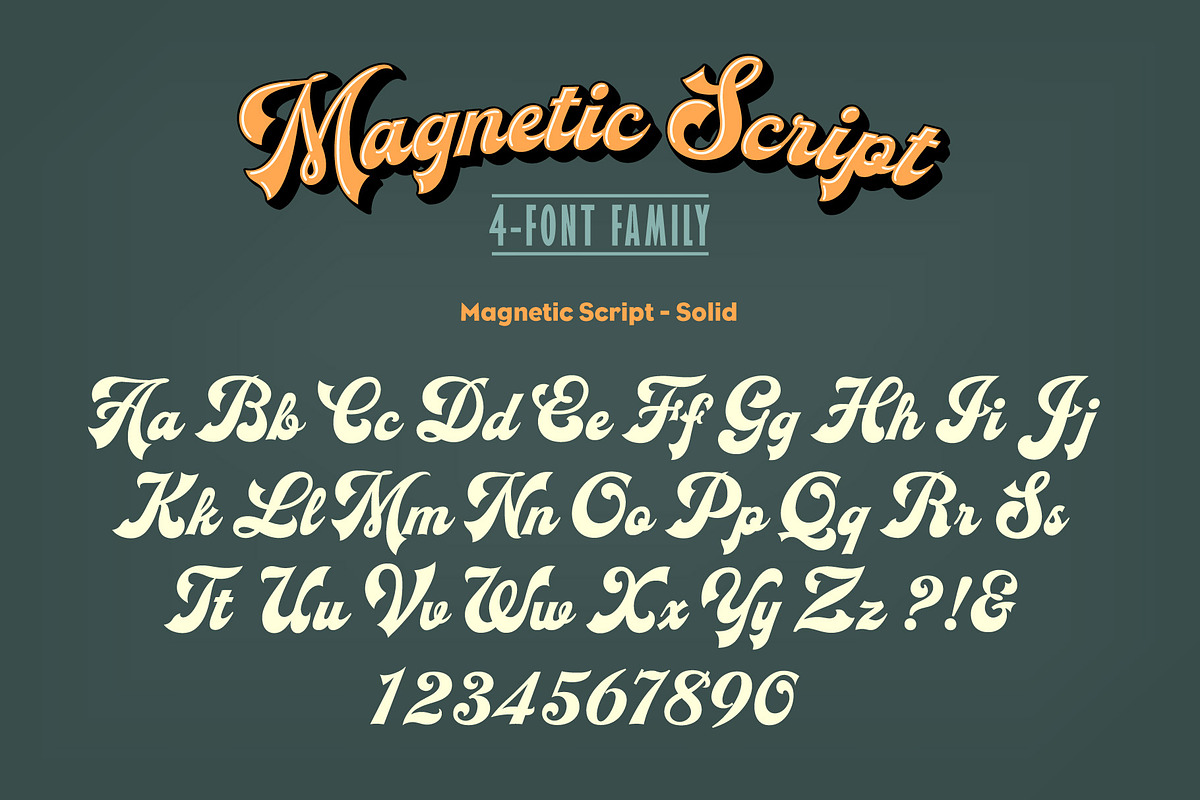 Magnetic Script Font Family, a Script Font by Mysterylab Designs (Photo 3 of 8)
