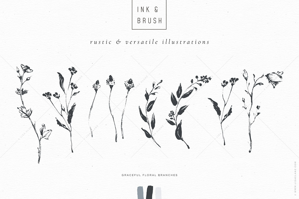 Ink botanicals, logos & patterns, a Texture Illustration by Lisa Glanz (Photo 11 of 32)