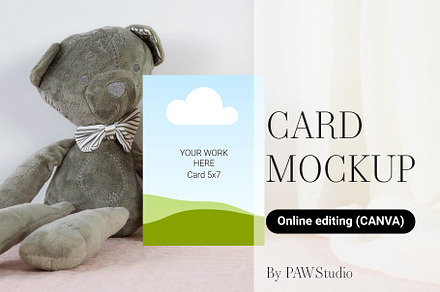 Card Mockup 5x7 Online Edit Canva, a Product Mockup by PawMockups 2