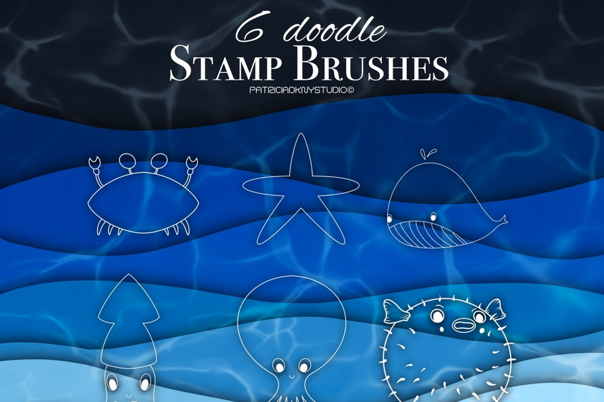 Procreate brushes - Sea/Ocean life, a Brush Add-On by PDknyStudio