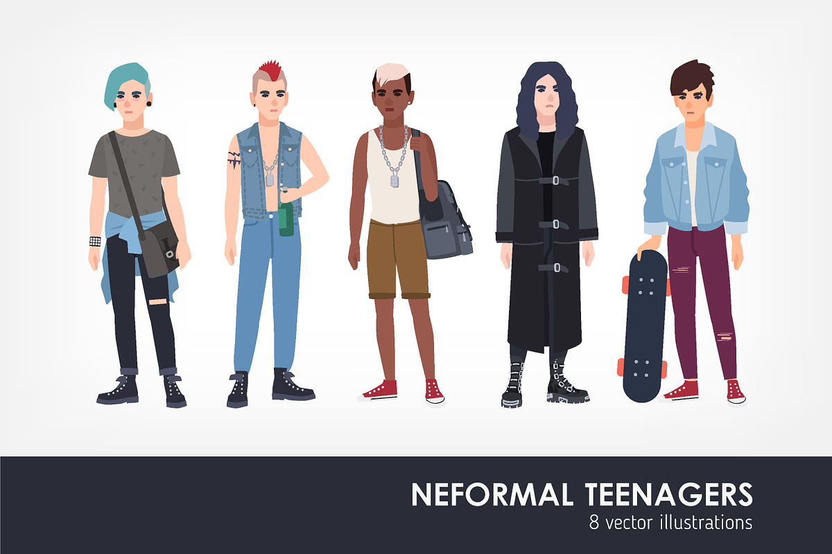 Informal teenagers set, a Person Illustration by Good Studio (Photo 1 of 3)