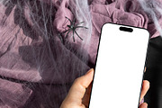 Halloween Device Mockup Phone fall, an iPhone Mockup by PawMockups (Thumbnail 3 of 9)
