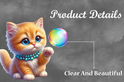 Cute Kitten Playing Bubbles Clipart, a Seasonal Illustration by Craft Nest (Thumbnail 5 of 6)